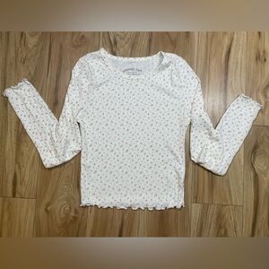 Aeropostle Seriously Soft med off white cream with small roses shirt gently used